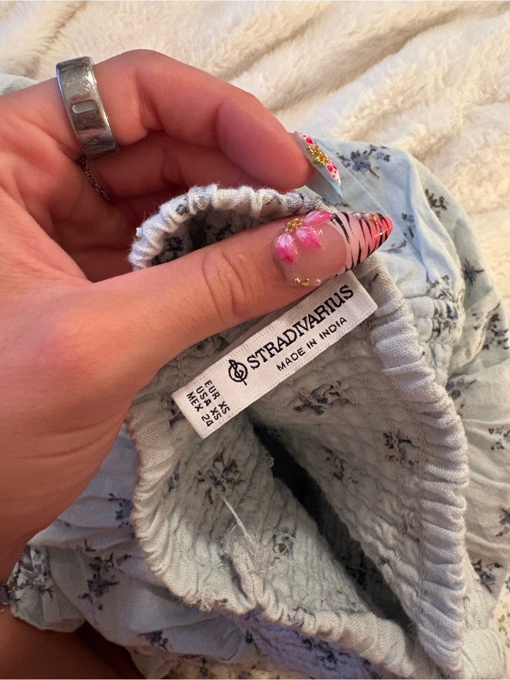 Stradivarius Light Blue Floral Two-Piece Set - Picture 5 of 5